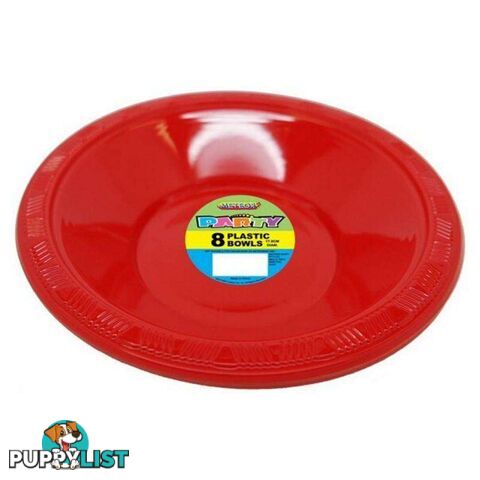 Ruby Red 8 x 18cm (7) Plastic Bowls - 9311965320166