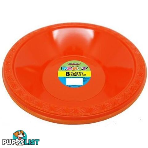 Pumpkin Orange 8 x 18cm (7) Plastic Bowls - 9311965320760