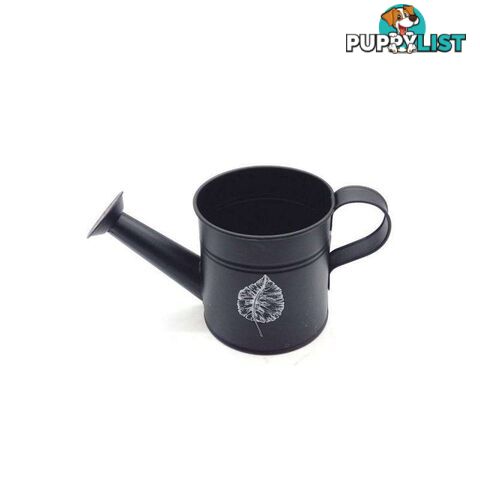 Watering Can Leaf Print Black 10cm - 800608