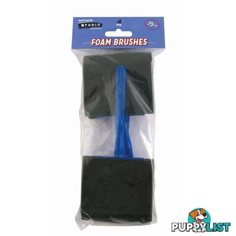 Mont Marte Foam Hobby Brush 75mm Poly Bag 4pcs - 9328577021534