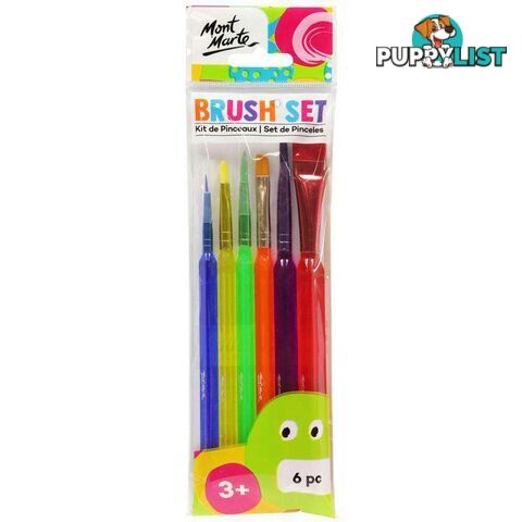 Mont Marte Kids Brush Set 6pcs - 9328577039249