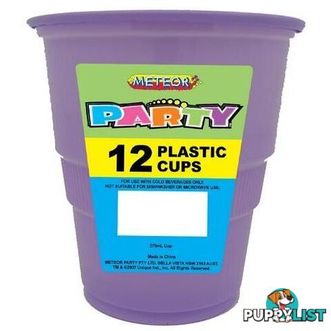 Lavender 12 x 270ml (9oz) Plastic Cups - 9311965343493