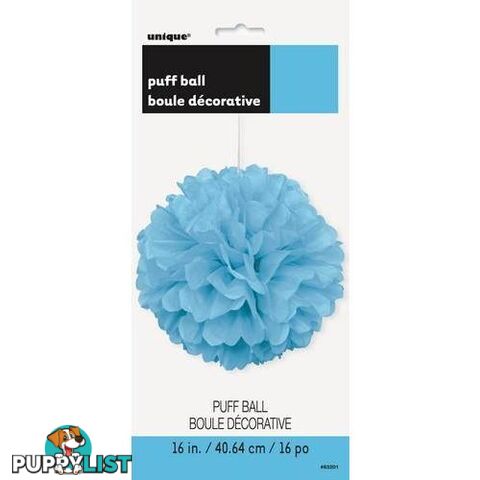 Puff Ball Decor Powder Blue 40cm (16) - 011179632015