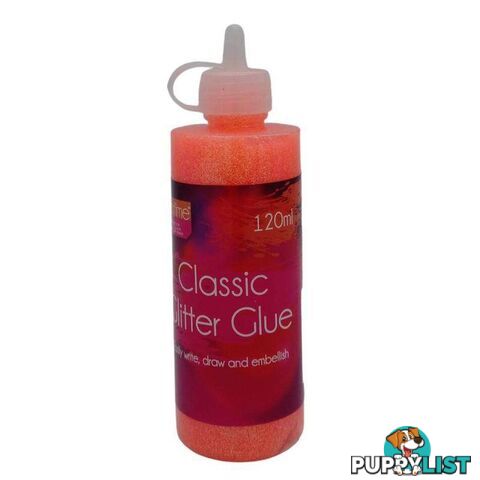 Neon Glitter Glue Orange 120ml - 800291