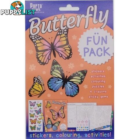 Butterfly Fun Pack Stickers Colouring and Activities - 9332365143599