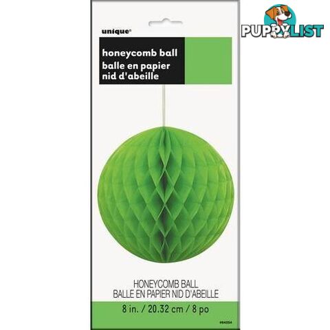 Honeycomb Ball Lime Green 20cm (8) - 011179642540