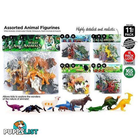 Animals Farm-Sea Jungle Dino Insect 11pce - 9315892262544