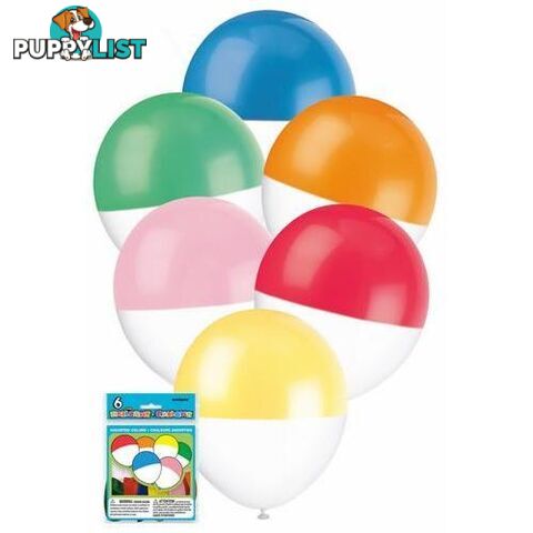 6 x 30cm (12) Balloons - Two Tone - 011179544899