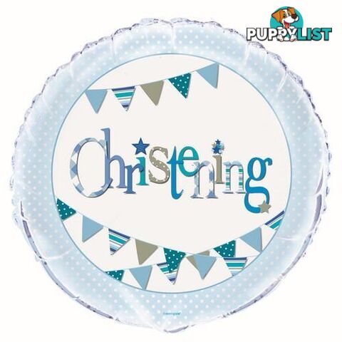 Christening Blue 45cm (18) Foil Balloon Packaged - 011179520671