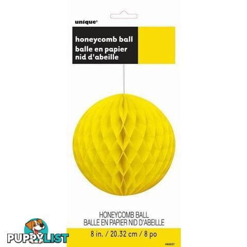 Honeycomb Ball Neon Yellow 20cm (8) - 011179632275