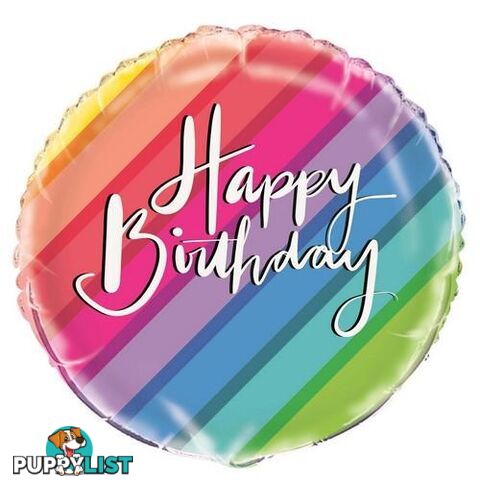 Balloon & Rainbow 45cm (18) Foil Balloon Packaged - 011179731374