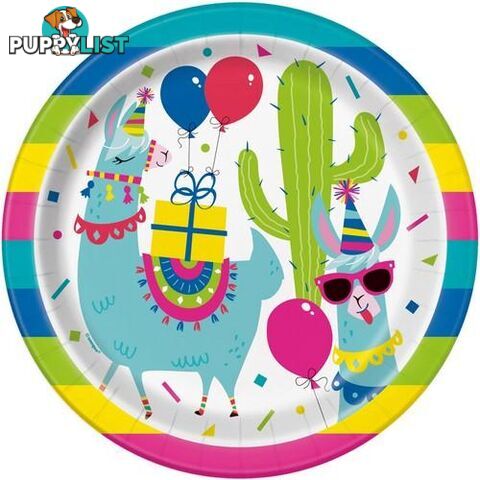 Llama Birthday 8 x 23cm (9) Paper Plates - 011179732258