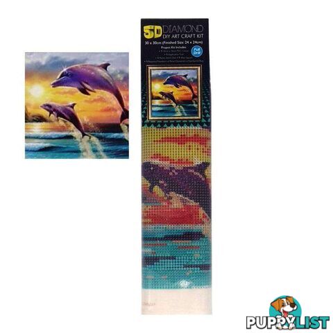 5D Diamond Art Painting Dolphins Pair - 800496