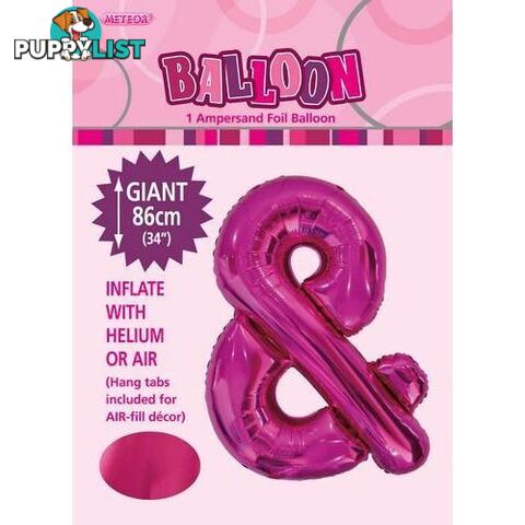 Hot Pink & Alphabet Foil Balloon 86cm (34) - 9311965431565