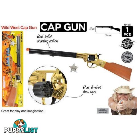 Wild West Cap Gun Rifle Toy 54cm - 9315892276589