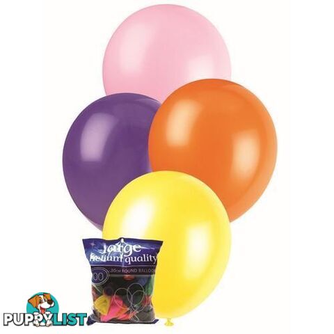 Assorted - 100 x 30cm (12) Decorator Balloons - 9311965012207