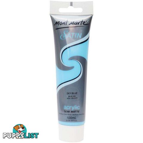 Mont Marte Satin Acrylic Sky Blue Semi Matte 100ml - 9328577033292