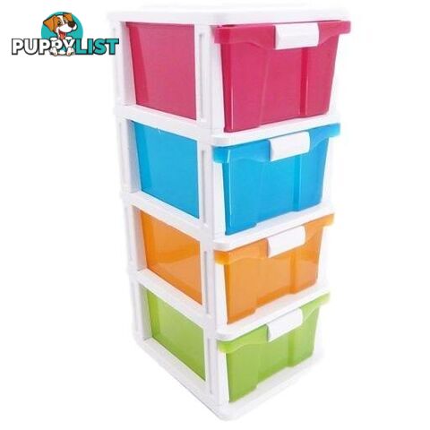 Compact Multi Colour 4 Drawer Storage - 9328644006822