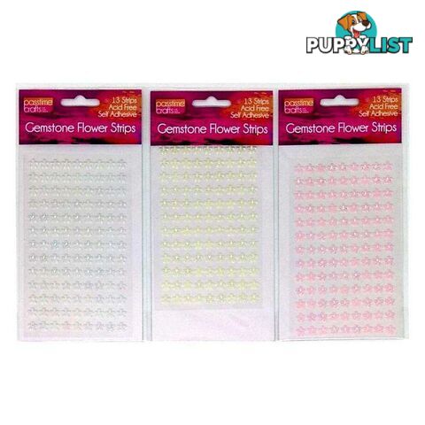 Gemstone Flower Strips Pack of 3 - 900037