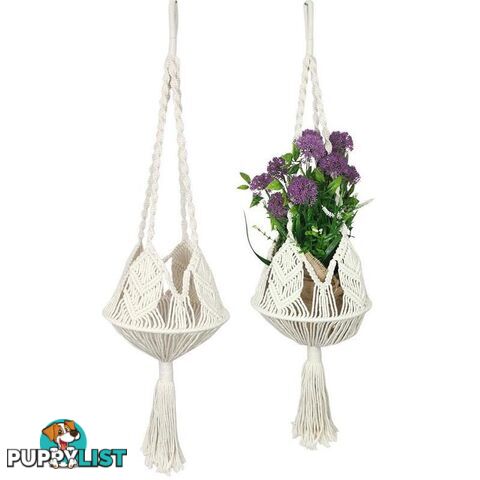 Hanging Macrame Decorative Pot Holder 85cm - 9319844621205