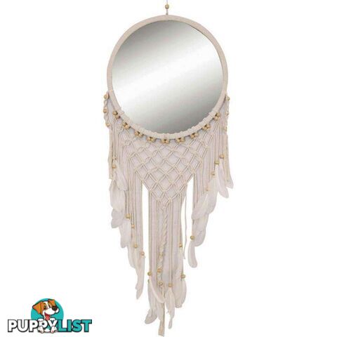 White Macrame Mirror 38cm x 110cm - 9319844593144