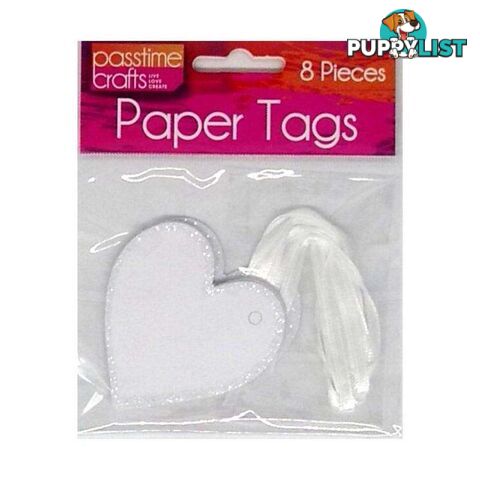 Paper Tag Heart with Ribbon 8 pcs - 800340