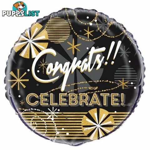 Jazzy Congrats 45cm (18) Foil Balloon Packaged - 011179539901