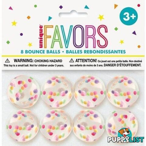 8 Bounce Balls - Confetti 32.5mm - 011179847259