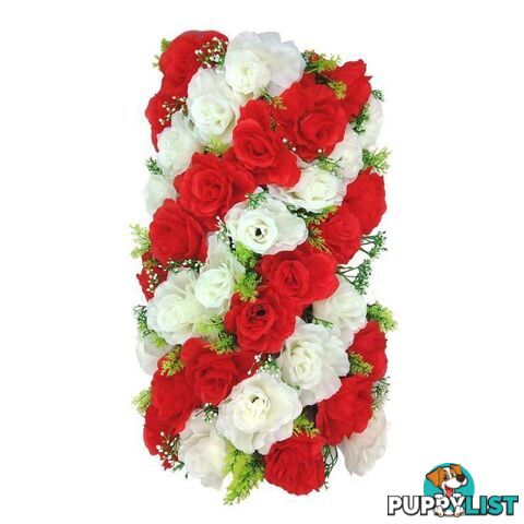 Artificial Flowers Rectangle Red and White - 800403