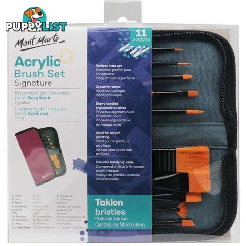 Signature Taklon Brush Set in Wallet 11pce - Acrylic - 9328577032028