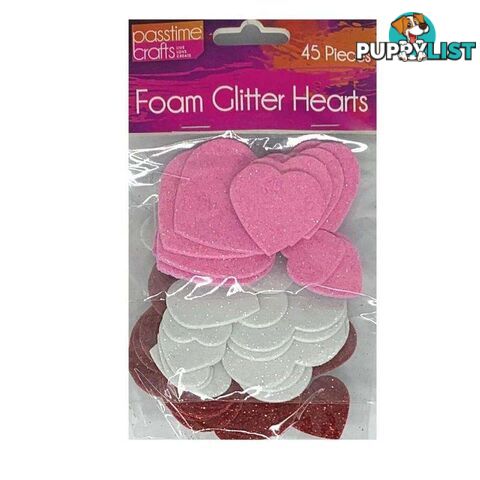 Foam Glitter Hearts Large - 800338