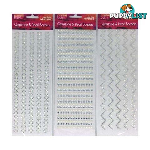 Gemstone and Pearl Borders Stickers Pack of 3 - 900018