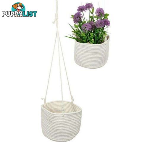 Hanging Indoor Outdoor White Basket 80cm - 9319844621175