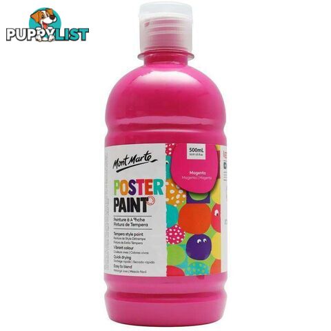 Mont Marte Poster Paint Magenta 500ml - 9328577020698