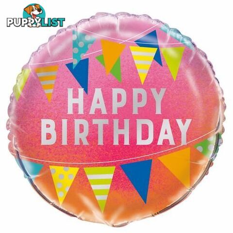 Pink Ombre Happy Birthday 45cm (18) Foil Balloon Packaged - 011179539628