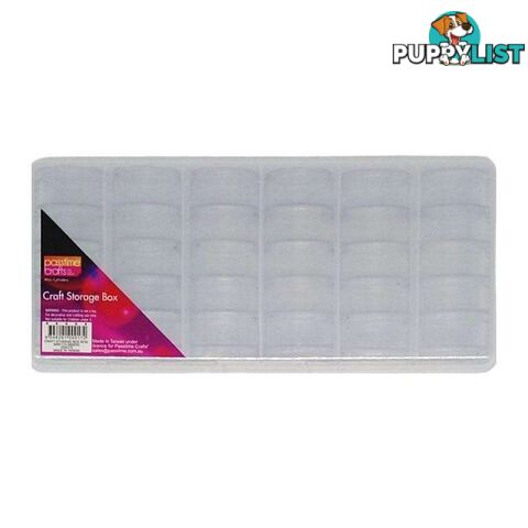 Craft Storage Box with 30 Mini Cylinders - 9348291000172