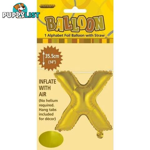 Gold x Alphabet Foil Balloon 35cm (14) - 9311965446736