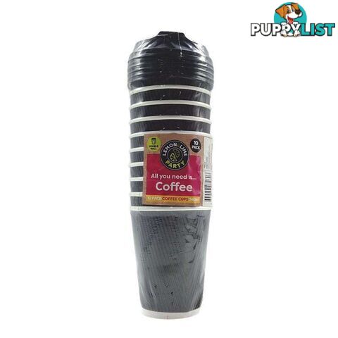 Coffee Cups Disposable 10 Pack Black - 800458