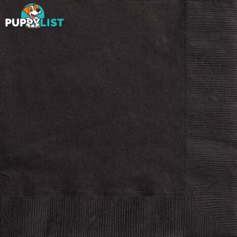 Mid Black 20 Lunch Napkins - 011179032020