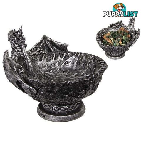 Silver Dragon Breathing Fire Bowl 23cm - 9319844619912