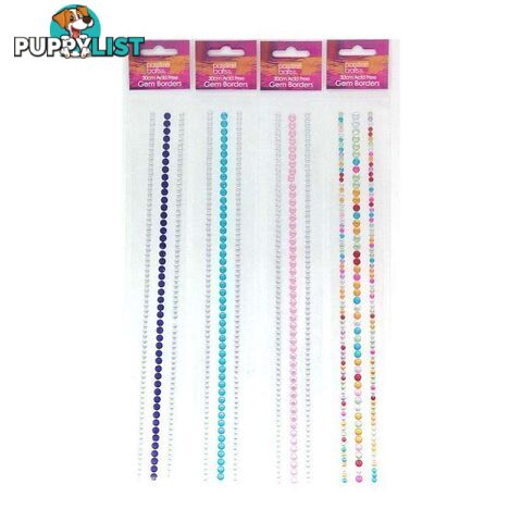 Gem Border Strips Adhesive Pack of 4 - 900036