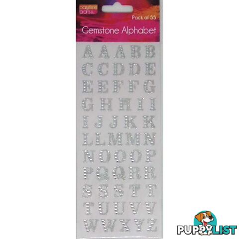 Encrusted Gemstone Alphabet 55 Pack - 9348291004613