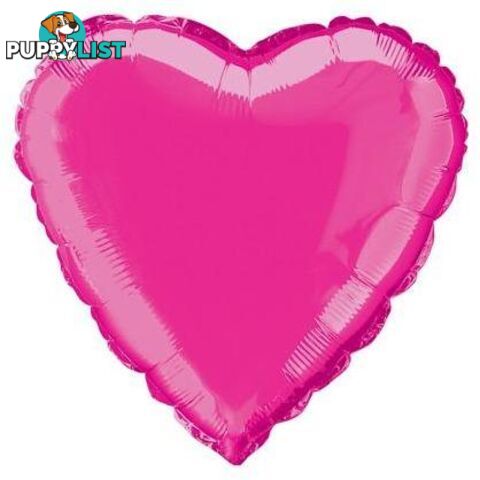 Hot Pink Heart 45cm (18) Foil Balloon Packaged - 011179529575