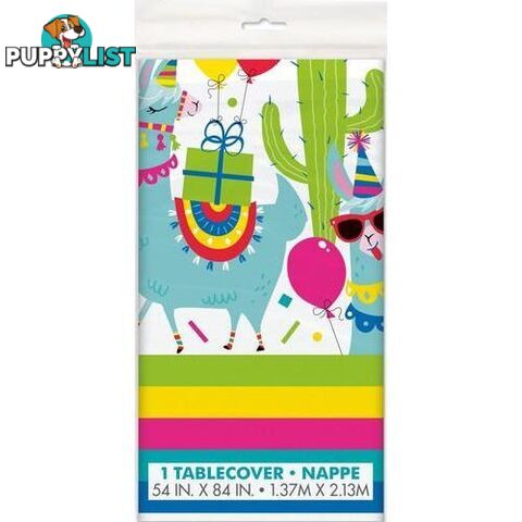 Llama Birthday Printed Tablecover 137cm X 213cm (54 X 84) - 011179732234