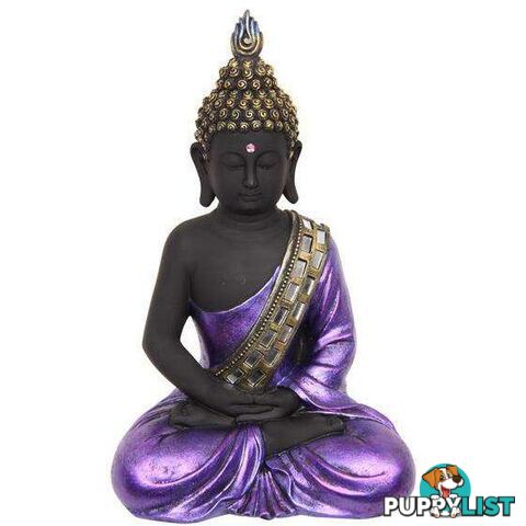 Sitting Buddha in Royal Purple Robe Statue 29cm - 9319844607964