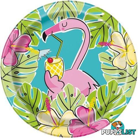 Summer Pineapple & Flamingo 8 x 18cm (7) Paper Plates - 011179726943