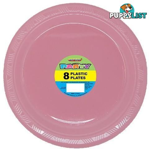 Lovely Pink 8 x 23cm (9) Plastic Plates - 9311965320227