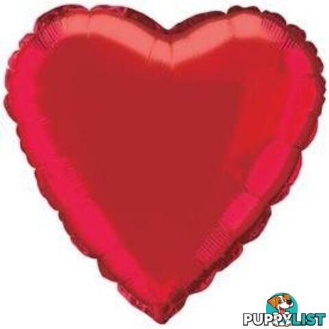 Red Heart 45cm (18) Foil Balloon Packaged - 011179529537