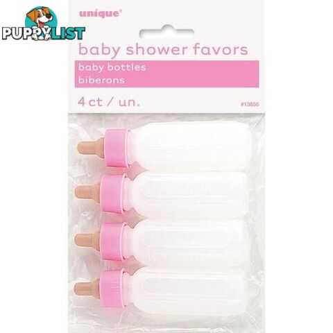 4 Baby Bottles With Pink Top - 011179136568