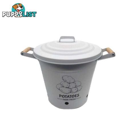 Round Bucket with Lid White 28.5x26cm High - 800626